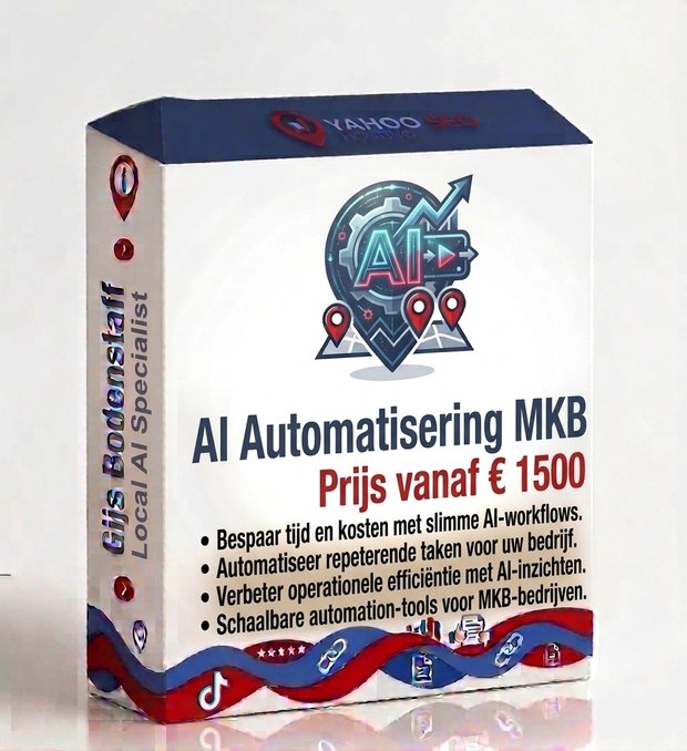 Productverpakking AI Automatisering MKB van Gijs Bodenstaff &mdash; repeterende taken automatiseren met slimme AI-workflows