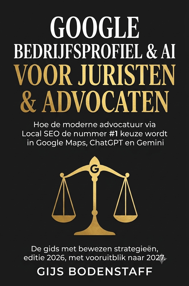 Cover Google Bedrijfsprofiel & AI voor Juristen & Advocaten — Gijs Bodenstaff