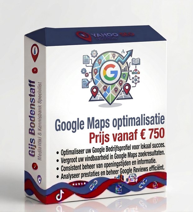 Productverpakking Google Maps optimalisatie van Gijs Bodenstaff &mdash; beter vindbaar in Maps met consistent profielbeheer, openingstijden en reviews
